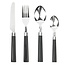Benson 16-delige bestekset - Modern design - Zwarte handvaten - RVS - Vaatwasserbestendig