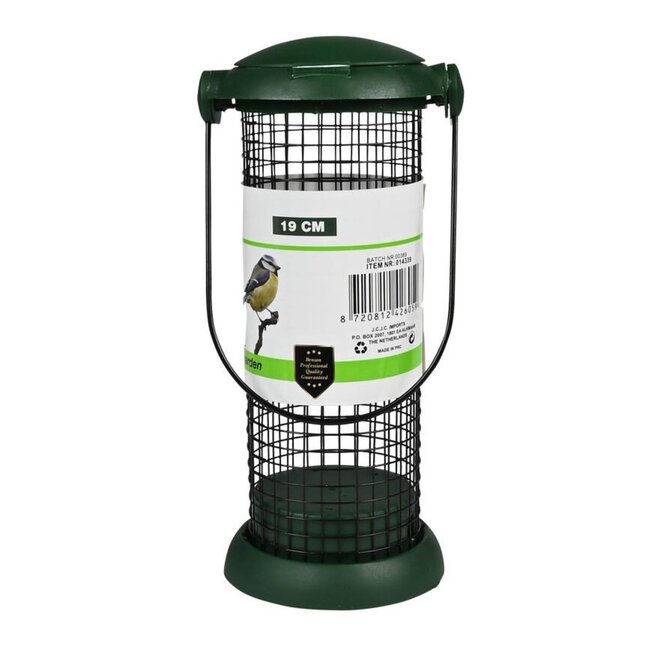 Benson Vogelvoedersilo - groen - weerbestendig - 19 cm - staal en PP - Ø 8 cm