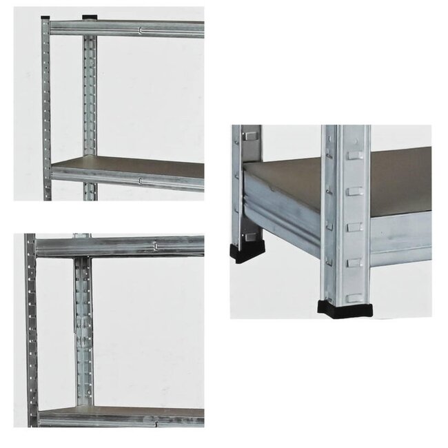 Benson Ruime stellingkast - verstelbare planken - stevig metalen frame - 160x80x40 cm