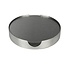 Benson Set van 6 zilveren RVS onderzetters met houder - 10 cm diameter - stijlvol en duurzaam