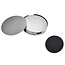 Benson Set van 6 zilveren RVS onderzetters met houder - 10 cm diameter - stijlvol en duurzaam