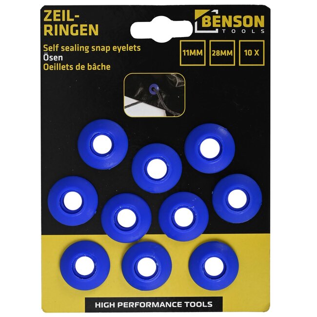 Benson Plastic zeilogen - Ø 11 mm - 100 stuks - ideaal voor zeilreparatie en bootcovers