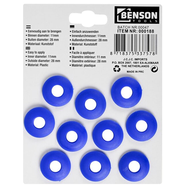 Benson Plastic zeilogen - Ø 11 mm - 100 stuks - ideaal voor zeilreparatie en bootcovers