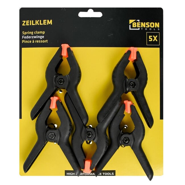 Benson Krachtige zeilklem - 75 mm - antislip handvatten - 5 stuks