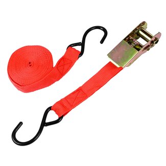 Benson Spanband - 5 meter - Ratel en Haken - Rood - Veilig Transport