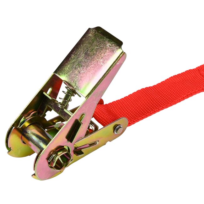 Benson Spanband - 5 meter - Ratel en Haken - Rood - Veilig Transport