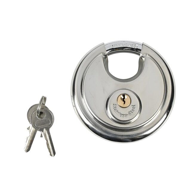 Stahlex Discusslot - RVS - Gehard Staal - Ø 90 mm - Inclusief Twee Sleutels