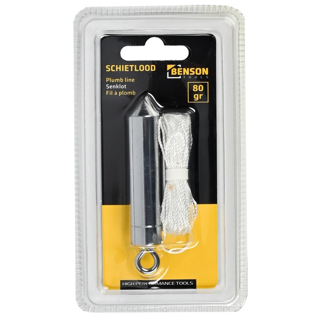 Benson Schietlood - 80 gram - 5 meter touw - Nauwkeurige verticale metingen - Duurzaam ontwerp