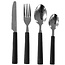 Benson 16-delige bestekset - Modern design - Zwarte handvaten - RVS - Vaatwasserbestendig
