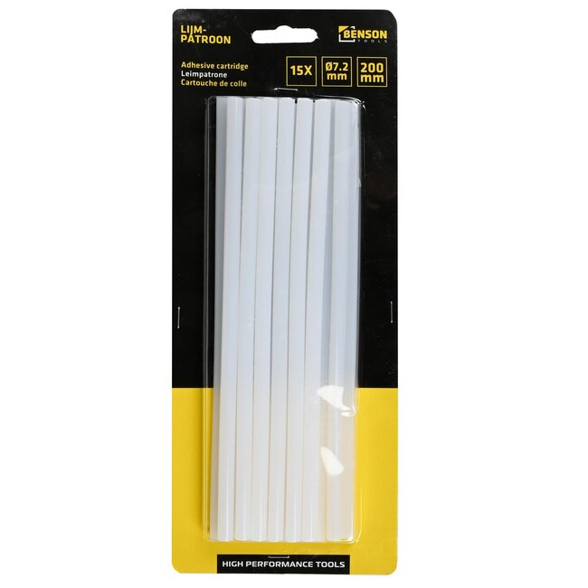 Benson Universele lijmpatronen - Ø 7,2 mm - 200 mm - transparant - 15 stuks