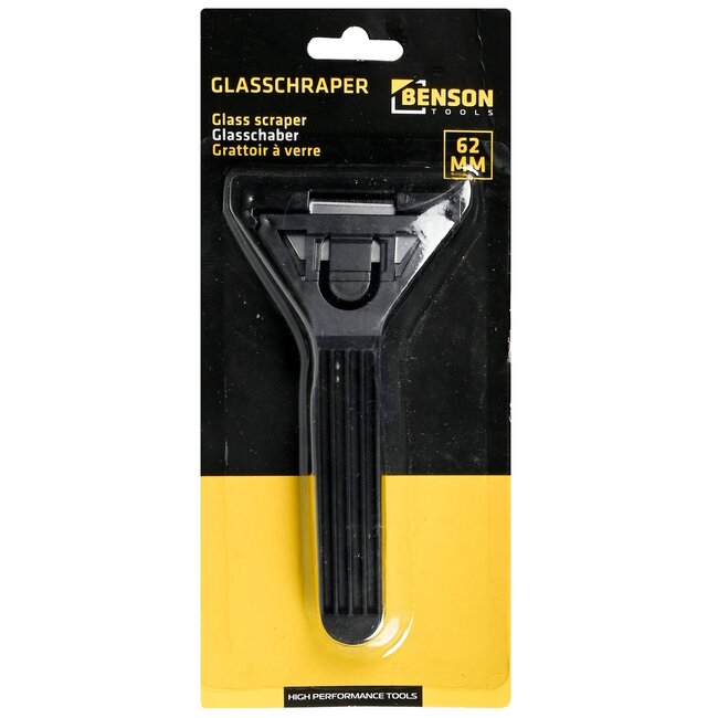 Benson Glasschraper - 62 mm - Zwart - Verwijdert vuil en verf - per stuk