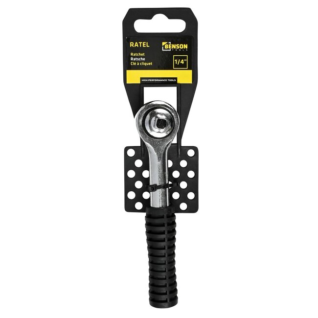 Benson Omkeerbare ratel - Ergonomisch handvat - 125 mm - Chroom vanadium