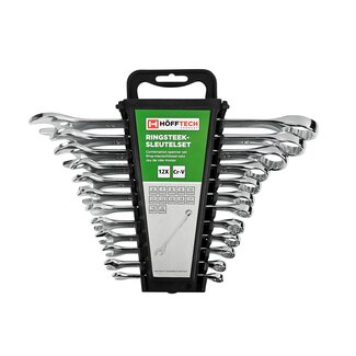 Benson 12-delige ringsteeksleutelset - chroom-vanadiumstaal - met opbergkoffer