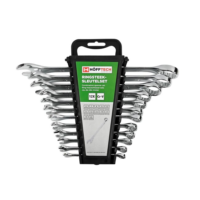 Benson 12-delige ringsteeksleutelset - chroom-vanadiumstaal - met opbergkoffer