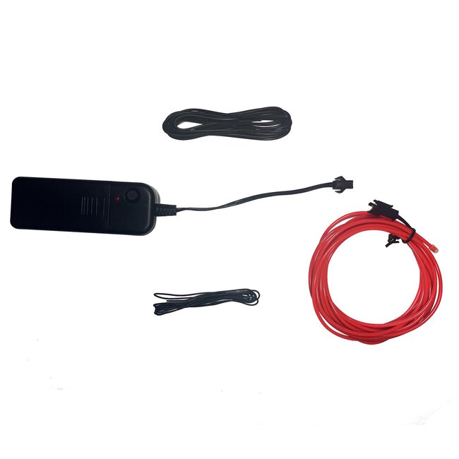 Benson Flexibele neon lichtdraad - 3 meter - rood - 3 lichtmodi - creatief en decoratief