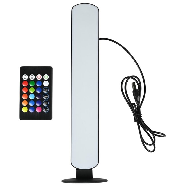 Benson Veelzijdige LED lichtbalk - RGB en wit - 4 lichtmodi - USB-voeding - 26,5 cm - zwart