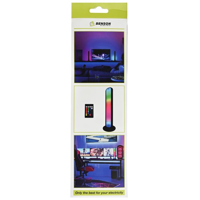Benson Veelzijdige LED lichtbalk - RGB en wit - 4 lichtmodi - USB-voeding - 26,5 cm - zwart