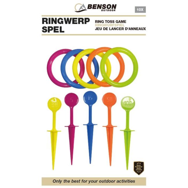 Benson Ringwerpspel - 10-delig - Behendigheid en Plezier - Voor Alle Leeftijden - Duurzaam Materiaal