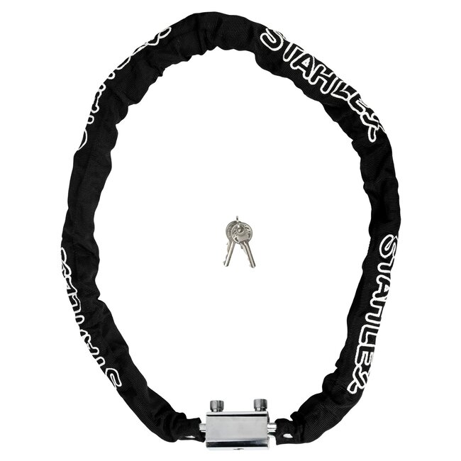 Stahlex Kettingslot - Gehard Staal - 120 cm - 8 mm - Inclusief 2 Sleutels - Zwart