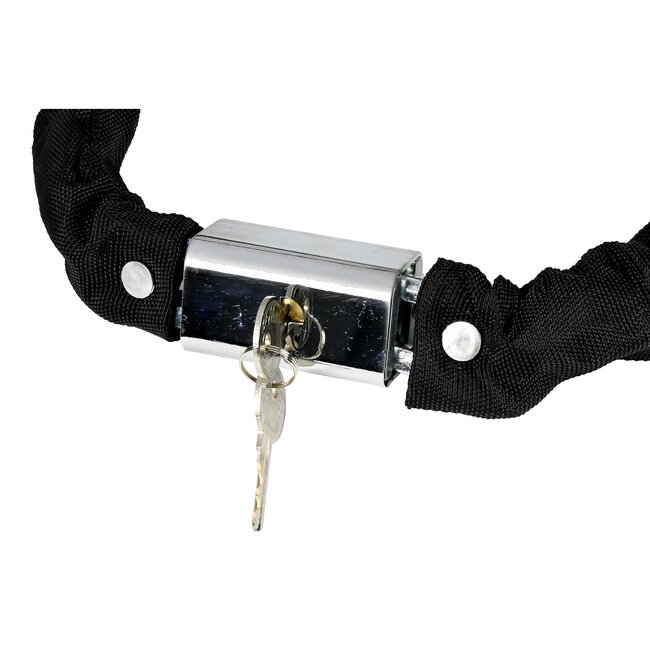 Stahlex Kettingslot - Gehard Staal - 120 cm - 8 mm - Inclusief 2 Sleutels - Zwart