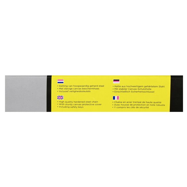 Stahlex Kettingslot - Gehard Staal - 120 cm - 8 mm - Inclusief 2 Sleutels - Zwart