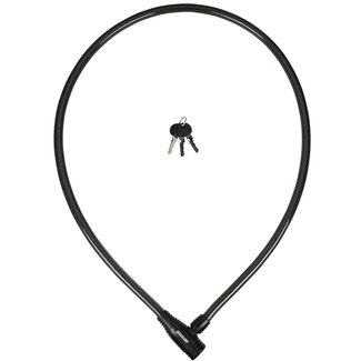 Stahlex Kabelslot - spatwaterdicht - solide staal - 1400 mm - zwart - 3 sleutels