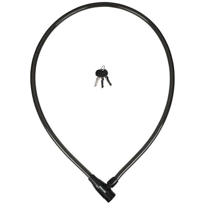 Stahlex Kabelslot - spatwaterdicht - solide staal - 1400 mm - zwart - 3 sleutels