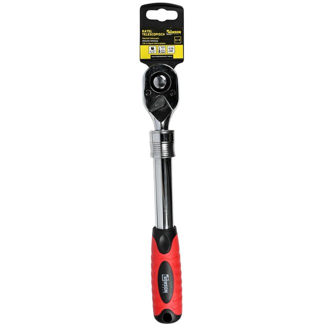 Benson Telescopische ratel - 1/2 inch - 636 Nm koppel - Cr-V materiaal