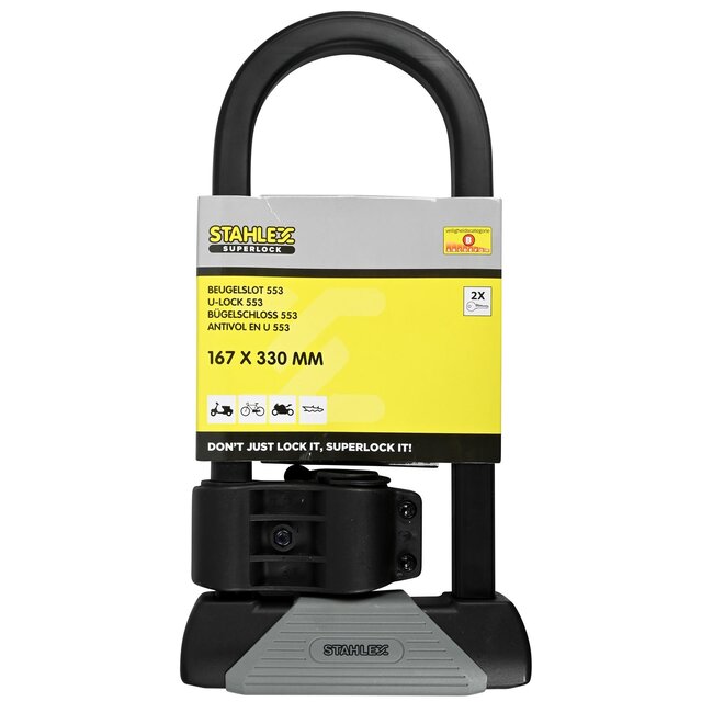Stahlex Maximale beveiliging beugelslot - gehard staal - 18 mm - 330 mm - 2 sleutels