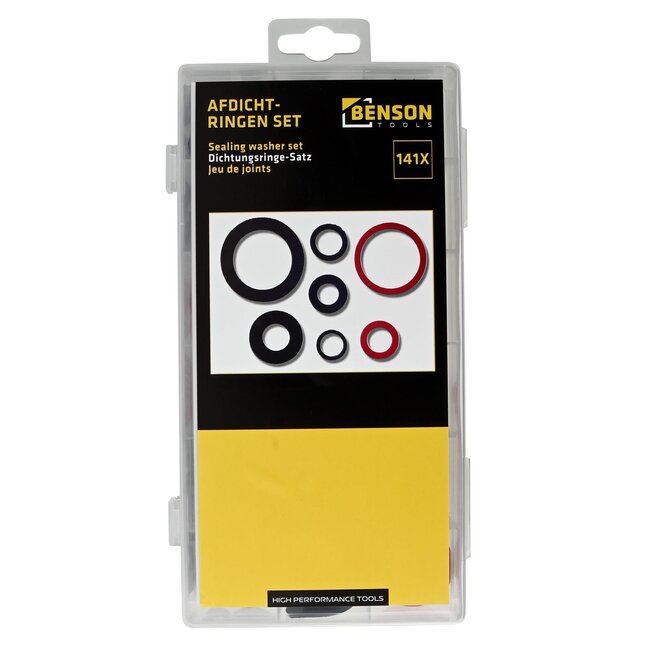Benson Complete set afdichtingsringen - 141 stuks - 18 maten - rubber, fiber, EVA - voor sanitair en lekbescherming