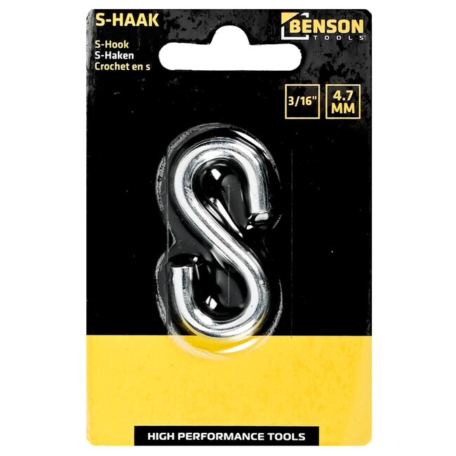 Benson Sterke stalen S-haak - 47 mm - veelzijdig ophangen