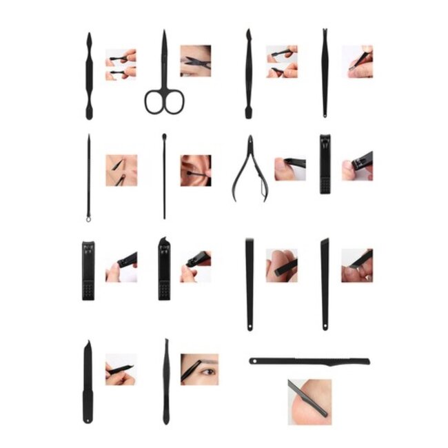 Soulima 15-Delige Luxe Manicure en Pedicure Set - Compleet met Etui