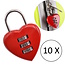 Stahlex Love Cijferhangsloten: 10 Hartvormige Sloten voor Romantiek en Veiligheid!