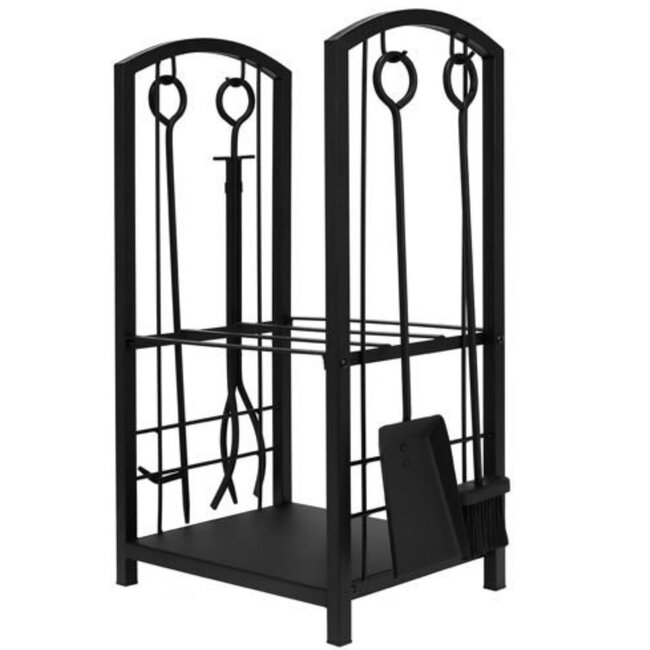 Kaminer Stijlvolle Houtstandaard met Accessoires - Voor een Gezellige Openhaard