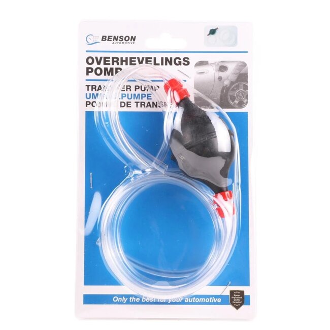 Benson Handbediende vloeistofpomp - 1 meter slang - Geschikt voor water, benzine en olie