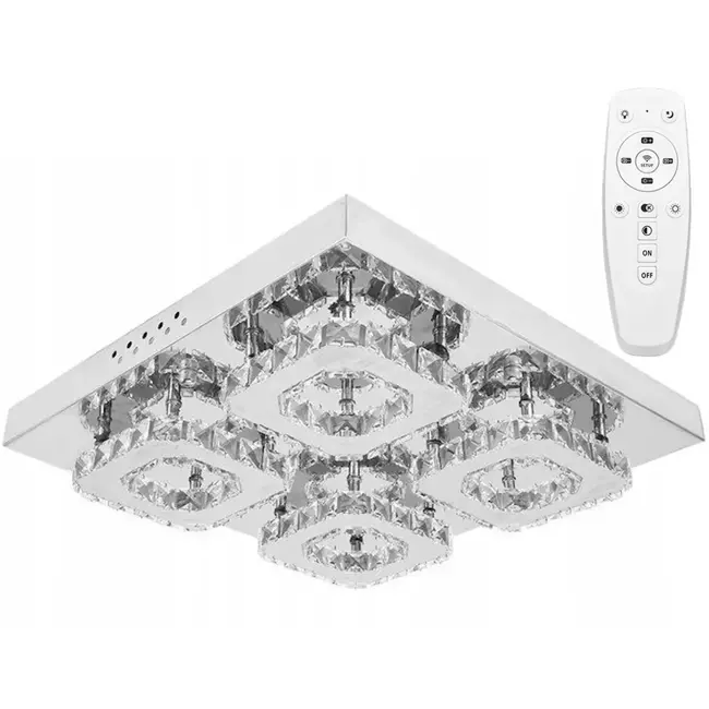 Toolight APP401-C Kristallamp Plafond 50x50 cm - Moderne Verlichting met Afstandsbediening