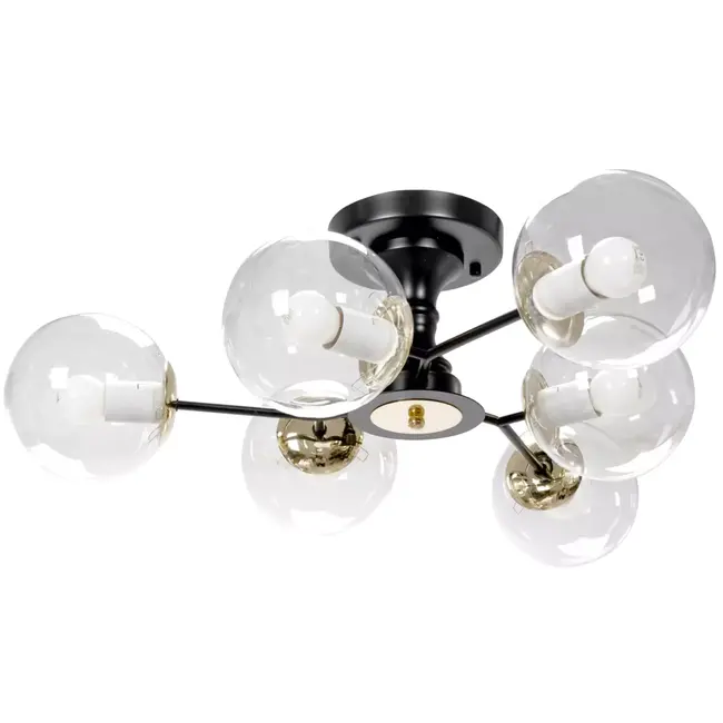 Toolight APP1134-6C Plafondlamp - 6 Lichtpunten in Zwart Goud