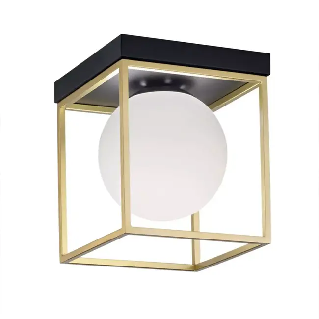 TooLight Gouden en zwarte plafondlamp - geometrisch design - verstelbare lampenkap - 13 x 13 x 15,5 cm