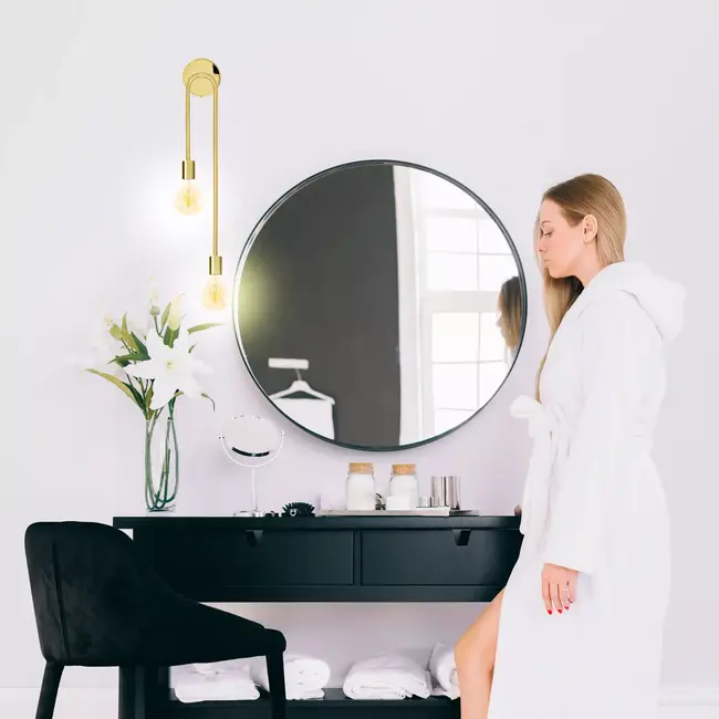 TooLight Wandlamp - 2 lichtpunten - goud - elegant design - E14 fitting