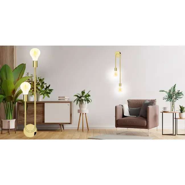 TooLight Wandlamp - 2 lichtpunten - goud - elegant design - E14 fitting