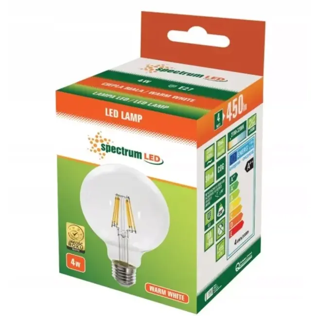 Spectrum Warme LED-lamp - E27 fitting - 4W - Energiezuinig - Hoge CRI