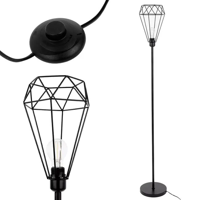 TooLight Moderne staande lamp - slank ontwerp - sfeervolle verlichting - 171,5 cm - zwart
