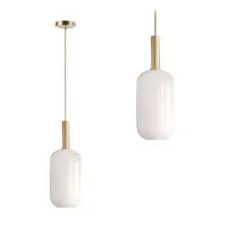 TooLight Hanglamp APP667-1CP - E27 - 16 x 27 cm - Goud/Wit