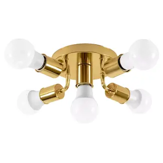 TooLight Gouden plafondlamp - verstelbare reflectoren - 24,5 x 8 cm - 5 lichtpunten TooLight Gouden plafondlamp - verstelbare reflectoren - 24,5 x 8 cm - 5 lichtpunten