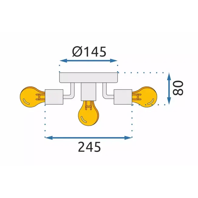 TooLight Gouden plafondlamp - verstelbare reflectoren - 24,5 x 8 cm - 5 lichtpunten