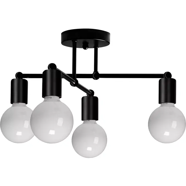 TooLight Plafondlamp 392200 - E27 - 4 Lichtpunten - Zwart