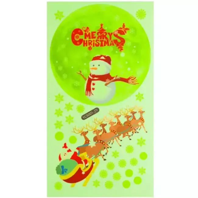 Ruhhy Fluorescerende Kerststickers voor het Raam - Groen Gloeiende Magie