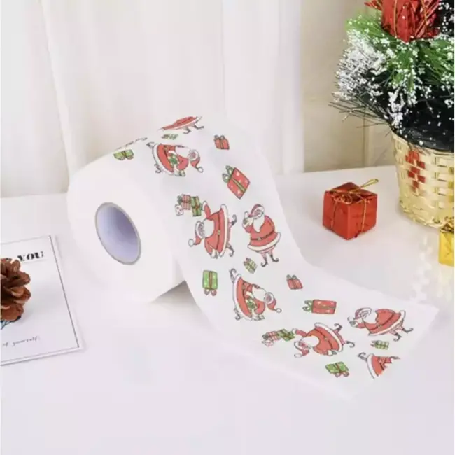 Ruhhy Feestelijk Kerst Toiletpapier 4-Pack - Rood & Wit Kerstmotief