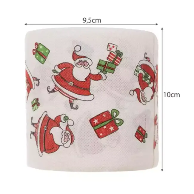 Ruhhy Feestelijk Kerst Toiletpapier 4-Pack - Rood & Wit Kerstmotief