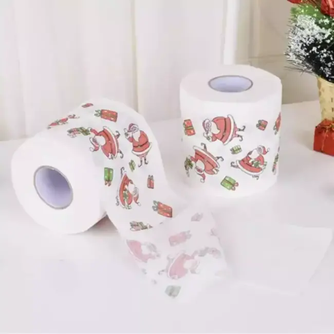 Ruhhy Feestelijk Kerst Toiletpapier 4-Pack - Rood & Wit Kerstmotief
